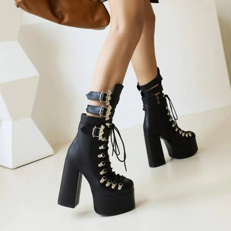 comfortable style unique heels zipper boots girlcore alexa demie style mid-calf shoes